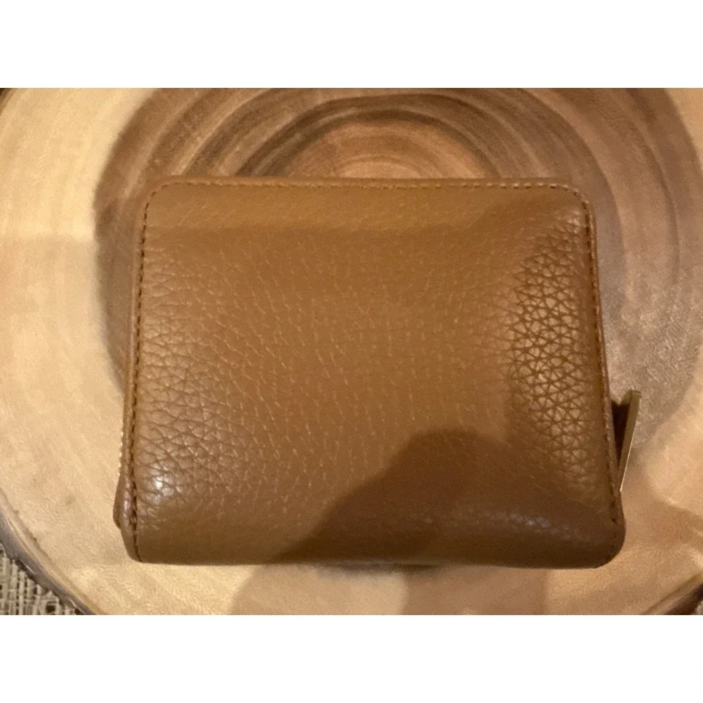 Michael Kors Jet Set Small Zip Around BiFold Leather Wallet‎ Acorn Tan - Picture 5 of 9